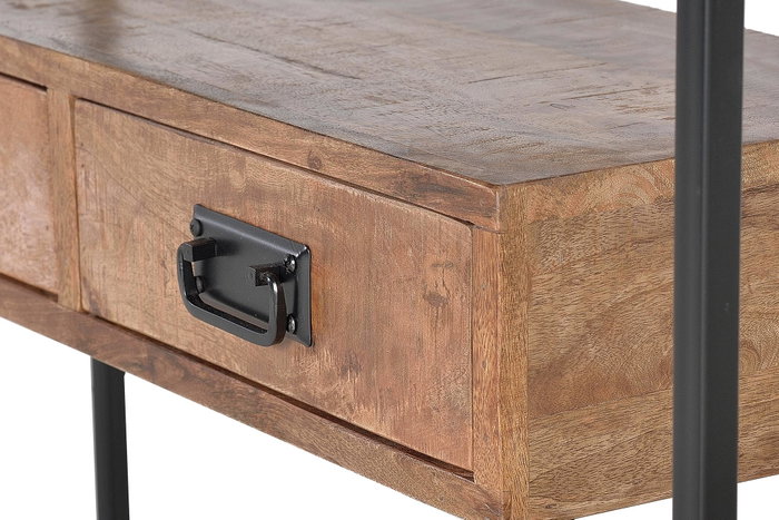 GINER Y COLOMER Consola de estilo industrial en madera de mango y metal